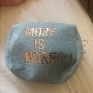 Juicy Couture Light Blue Plush Pouch with Rose Gold Script